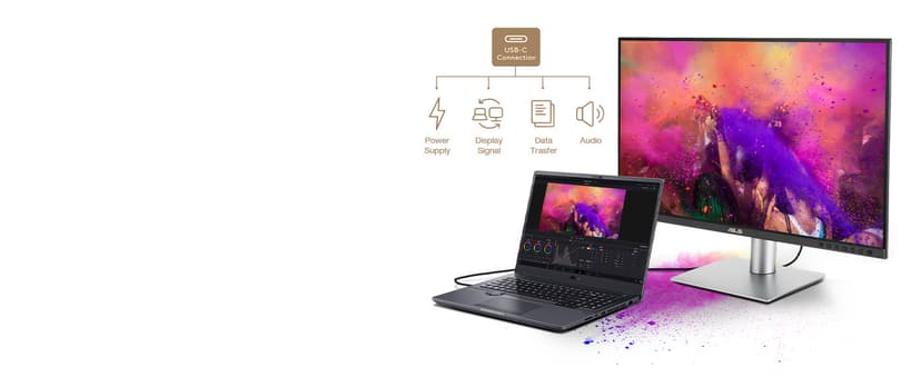 ASUS ProArt Display 27” 4K HDR Professional Monitor (PA279CRV) - IPS, UHD (3840 x 2160), 99% DCI-P3/Adobe RGB, ΔE < 2, Calman Verified, USB-C PD 96W, DisplayPort, Daisy-Chain, Ergonomic, 3yr Warranty