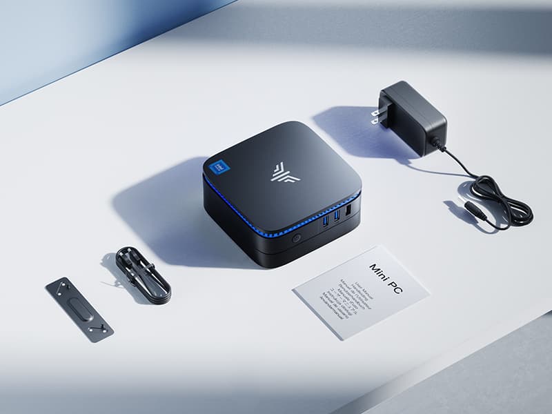 KAMRUI AK1PLUS Mini PC, N95 Processor (up to 3.4GHz), 8GB DDR4 RAM 256GB M.2 SSD, Mini Desktop Computer Support 2.5" SSD, Dual 4K, WiFi, Ethernet for Business, Office, Home