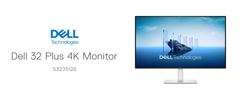 Dell 32 Plus 4K Monitor - S3225QS - 31.5-inch 4K (3840 x 2160) up to 120Hz 16:9 Display, VA Panel, AMD FreeSync Premium, 99% sRGB, 95% DCI-P3, 1500:1 Contrast Ratio, Comfortview Plus - Ash White