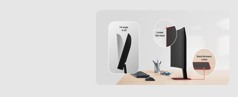 LG 24U421A-B 24-inch Full HD (1920 x 1080) Curved Computer Monitor, 100Hz, 5ms, HDR10, 3-Side Borderless, Switch, HDMI, USB Type-C 15W PD, Tilt Slim Stand, Black