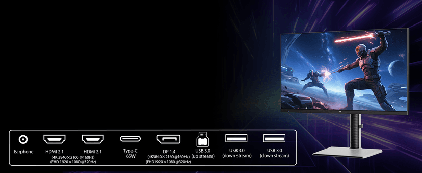 KTC 27 Inch Dual Mode Mini LED Monitor - 4K UHD at 160Hz & 1080P FHD 320Hz Gaming Monitor, 65W Type-C Port, HDR1400 Fast IPS Panel, Adaptive-Sync, HDMI 2.1 & DP 1.4, Height Adjustment, VESA Wall Mount