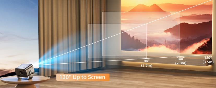 Smart Projector with WIFI and Bluetooth, 800ANSI Native 1080P Portable Projector Built-in Apps, Auto Keystone & Electric Focus Movie Projector for Home Theater, Compatible with IOS/Android/HDMI/USB