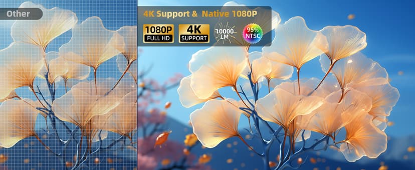 Smart Projector with WIFI and Bluetooth, 800ANSI Native 1080P Portable Projector Built-in Apps, Auto Keystone & Electric Focus Movie Projector for Home Theater, Compatible with IOS/Android/HDMI/USB