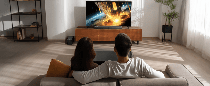 ULTIMEA 5.1CH Surround Sound Bar with Subwoofer, Dolby Atmos, VoiceMX, BassMX, APP, 300W Soundbar for Smart TV, Home Theater Surround Sound System for TV, BT 5.4, Poseidon M60 (2025 Model)