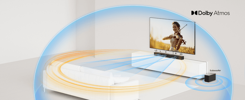 ULTIMEA 5.1CH Surround Sound Bar with Subwoofer, Dolby Atmos, VoiceMX, BassMX, APP, 300W Soundbar for Smart TV, Home Theater Surround Sound System for TV, BT 5.4, Poseidon M60 (2025 Model)