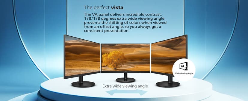 Philips 221V8LB 22 inch Class Thin Full HD (1920 x 1080) Monitor, 100Hz Refresh Rate, VESA, HDMI x1, VGA x1, LowBlue Mode, Adaptive Sync, 4 Year Advance Replacement Warranty