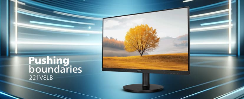 Philips 221V8LB 22 inch Class Thin Full HD (1920 x 1080) Monitor, 100Hz Refresh Rate, VESA, HDMI x1, VGA x1, LowBlue Mode, Adaptive Sync, 4 Year Advance Replacement Warranty