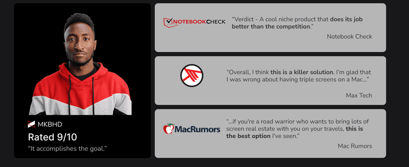 16" Pro Triple Laptop Screen Extender, Dual 16" 2k Portable Monitors, 144Hz, 100% DCI-P3, Compatible with 16" MacBook Pro M1, M2, M3, M4 & Windows Laptops, for Gaming, Creators, & Professional