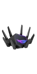 ASUS ROG Rapture WiFi 6E Gaming Router (GT-AXE16000) - Quad-Band, 6 GHz Ready, Dual 10G Ports, 2.5G WAN Port, AiMesh Support, Triple-level Game Acceleration, Lifetime Internet Security, Instant Guard