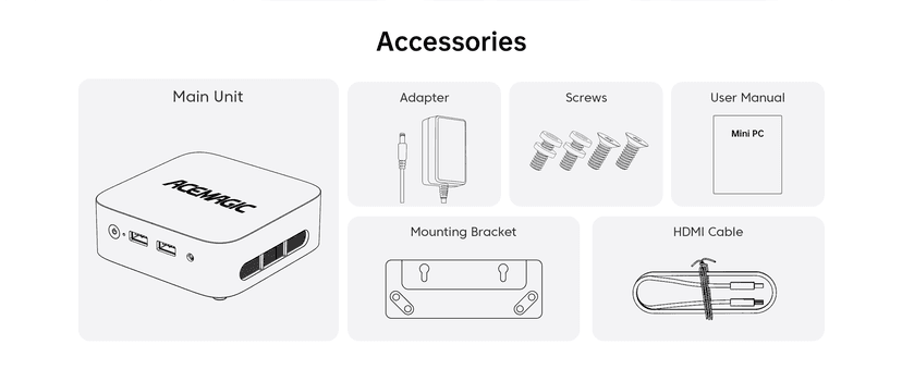 ACEMAGIC Vista Mini V1 Mini PC, Twin Lake N150(Beat N100/N95, up to 3.6GHz), 16GB DDR4 RAM 512 SSD Mini Computers,11 Pro Desktop 4K Dual Display/HDMI/WiFi/BT/LAN for Home/Office