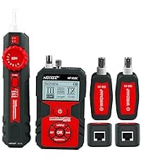 NOYAFA NF-859GK Network Cable Tester with IP Tester 10mw Visual Fault Locator,PING/POE/RJ45 RJ11 CAT5 CAT6 Cable Toner Ethernet Tester for Phone Lines CAT3, Ethernet,Wire Tracer LAN Network Tool