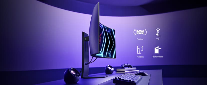 LG 39GS95QE Ultragear OLED Curved Gaming Monitor 39-Inch WQHD 800R 240Hz 0.03ms DisplayHDR True Black 400 AMD FreeSync Premium Pro NVIDIA G-Sync HDMI 2.1 DisplayPort Tilt/Height/Swivel Stand - Black