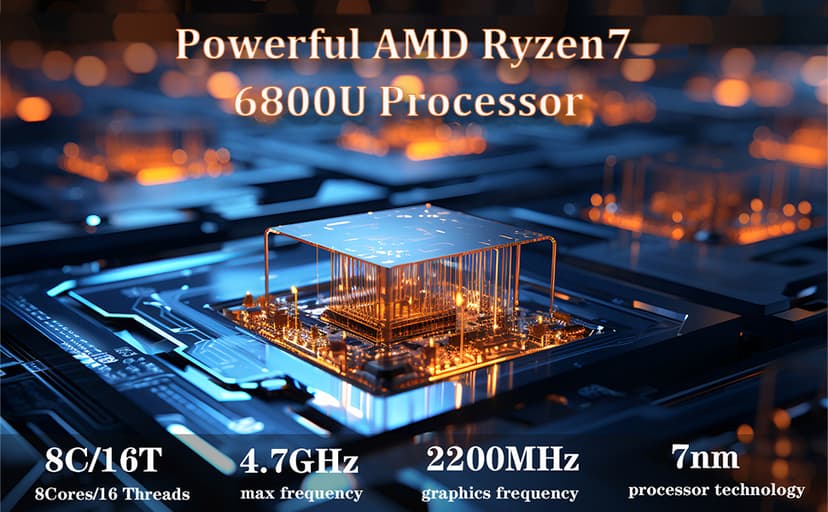 Beelink SER5 Max Mini PC, AMD Ryzen 7 6800U (up to 4.7GHz, 8C/16T), 24G LPDDR5 RAM 500GB M.2 PCIe4.0 SSD Mini Desktop Computers, Micro PC 4K Triple Display/WiFi 6/BT5.2, Office/School/Gaming