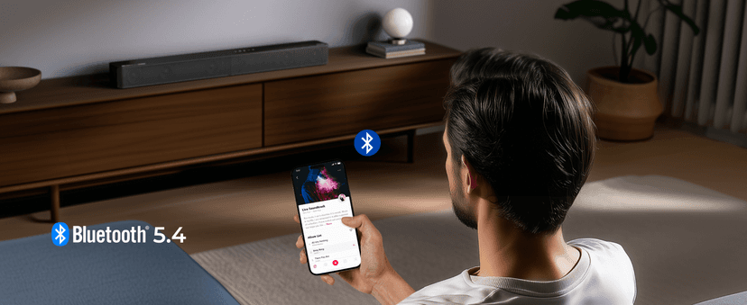 ULTIMEA 5.1CH Surround Sound Bar with Subwoofer, Dolby Atmos, VoiceMX, BassMX, APP, 300W Soundbar for Smart TV, Home Theater Surround Sound System for TV, BT 5.4, Poseidon M60 (2025 Model)