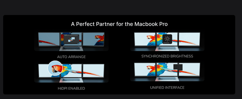 16" Pro Triple Laptop Screen Extender, Dual 16" 2k Portable Monitors, 144Hz, 100% DCI-P3, Compatible with 16" MacBook Pro M1, M2, M3, M4 & Windows Laptops, for Gaming, Creators, & Professional