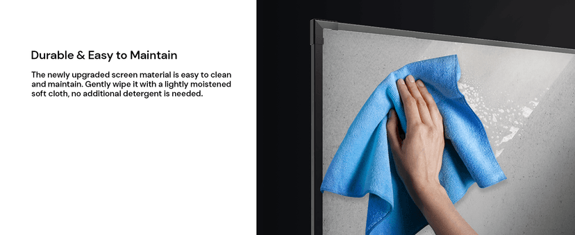 150-inch Fixed Frame Projector Screen, 1.3 dB Gain, 80% PQE, 4K/8K Ultra HD, 3D Wall Mount Projector Screen, Works with Long Throw, Short Throw & Ultra Short Throw Projectors