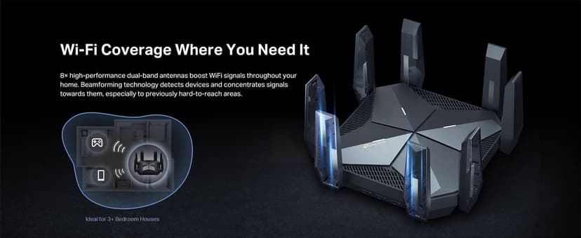 TP-Link AXE16000 Quad-Band WiFi 6E Router (Archer AXE300) - Dual 10Gb Ports Wireless Internet Router, Gaming Router, Supports VPN Client, 2.5G WAN/LAN Port, 4 x Gigabit LAN Ports