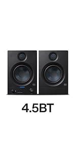 PreSonus Eris 4.5BT Bluetooth Studio Monitors, Pair — 4.5" Inch Powered Bookshelf Speakers, Stereo, Desktop Computer, Near Field Music Production, Audio Mixing Recording