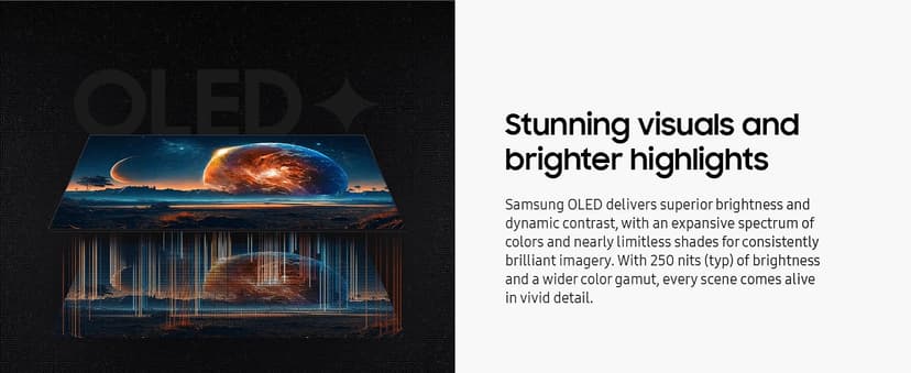 Samsung 27” Odyssey OLED G6 (G60SD) Series Gaming Monitor with QHD & QD-OLED, 360Hz 0.03ms, AMD FreeSync Premium Pro, Anti-Glare, Sleek Design, Cooling System, 3 Year Warranty, LS27DG602SNXZA