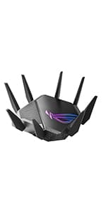 ASUS ROG Rapture WiFi 6E Gaming Router (GT-AXE16000) - Quad-Band, 6 GHz Ready, Dual 10G Ports, 2.5G WAN Port, AiMesh Support, Triple-level Game Acceleration, Lifetime Internet Security, Instant Guard