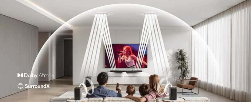 ULTIMEA 5.1.2ch Sound Bar with Dolby Atmos, Surround Sound System for TV with 2 Surround Speakers, Sound Bar for Smart TV, Soundbar with Subwoofer for Home Theater, BT 5.4, HDMI eARC, Skywave F40