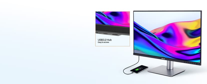 ASUS ProArt Display 27” 4K HDR Professional Monitor (PA279CRV) - IPS, UHD (3840 x 2160), 99% DCI-P3/Adobe RGB, ΔE < 2, Calman Verified, USB-C PD 96W, DisplayPort, Daisy-Chain, Ergonomic, 3yr Warranty