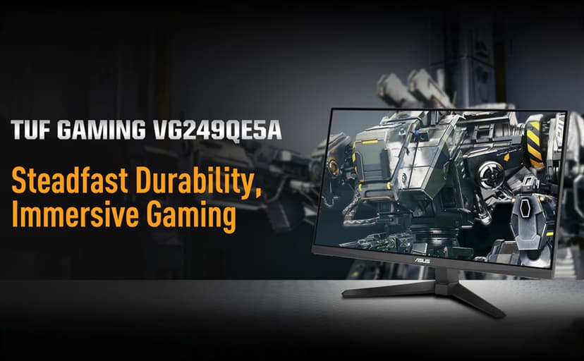 ASUS TUF Gaming 24” (23.8” viewable) 1080P Monitor (VG249QE5A) - Full HD, Overclock to 144Hz, IPS, Extreme Low Motion Blur Sync, 1ms, Speakers, Variable Overdrive, DisplayWidget Center, 3 yr Warranty