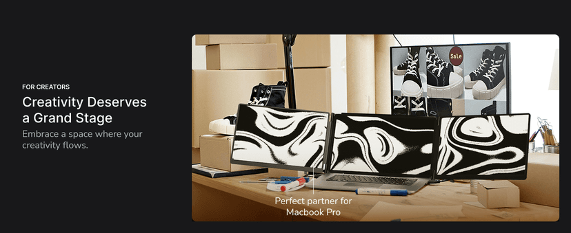 16" Pro Triple Laptop Screen Extender, Dual 16" 2k Portable Monitors, 144Hz, 100% DCI-P3, Compatible with 16" MacBook Pro M1, M2, M3, M4 & Windows Laptops, for Gaming, Creators, & Professional