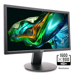 Acer K202Q bi 19.5-inch Professional HD+ (1600 x 900) Monitor, 75Hz Refresh Rate, VESA Mountable, VisionCare Technologies, BlueLight Filter & Flickerless Technology (HDMI Port & VGA Port),Black