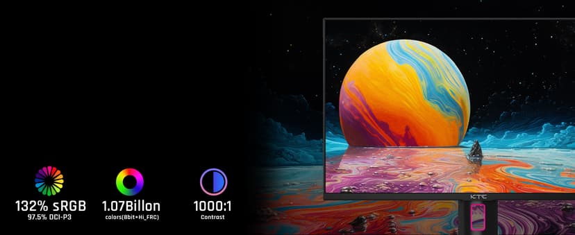 KTC 27" 4K UHD 144Hz Gaming Monitor - Fast IPS Panel 160Hz 1ms GTG, HDR400 132% sRGB, HDMI2.1/DP1.4, VESA Mount, Height/Tilt/Pivot/Swivel Stand, Vertical Monitor Ideal for Gamers, Designers